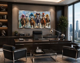 Down the Stretch™ | Horse Racing Wall Art | Thoroughbred Racing Print | Equestrian Decor | Sports Wall Art | Printable Digital Download