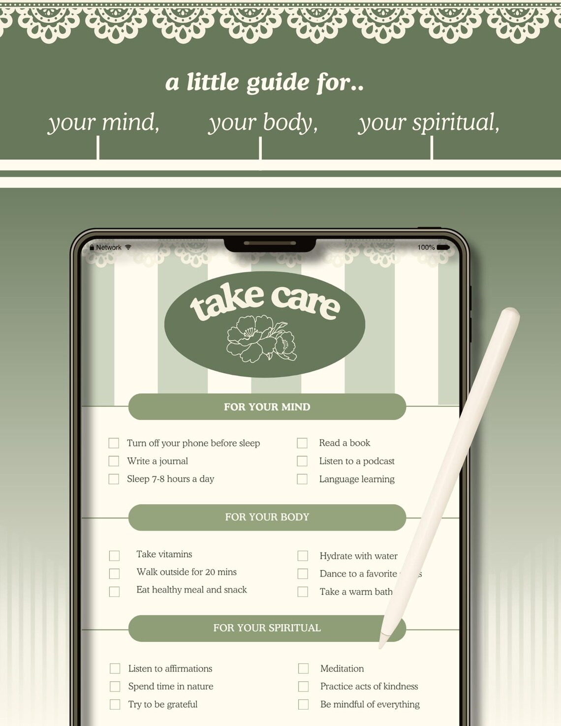 Gentle Self-care Planner | Mental Health Journal PDF | Printable Self ...