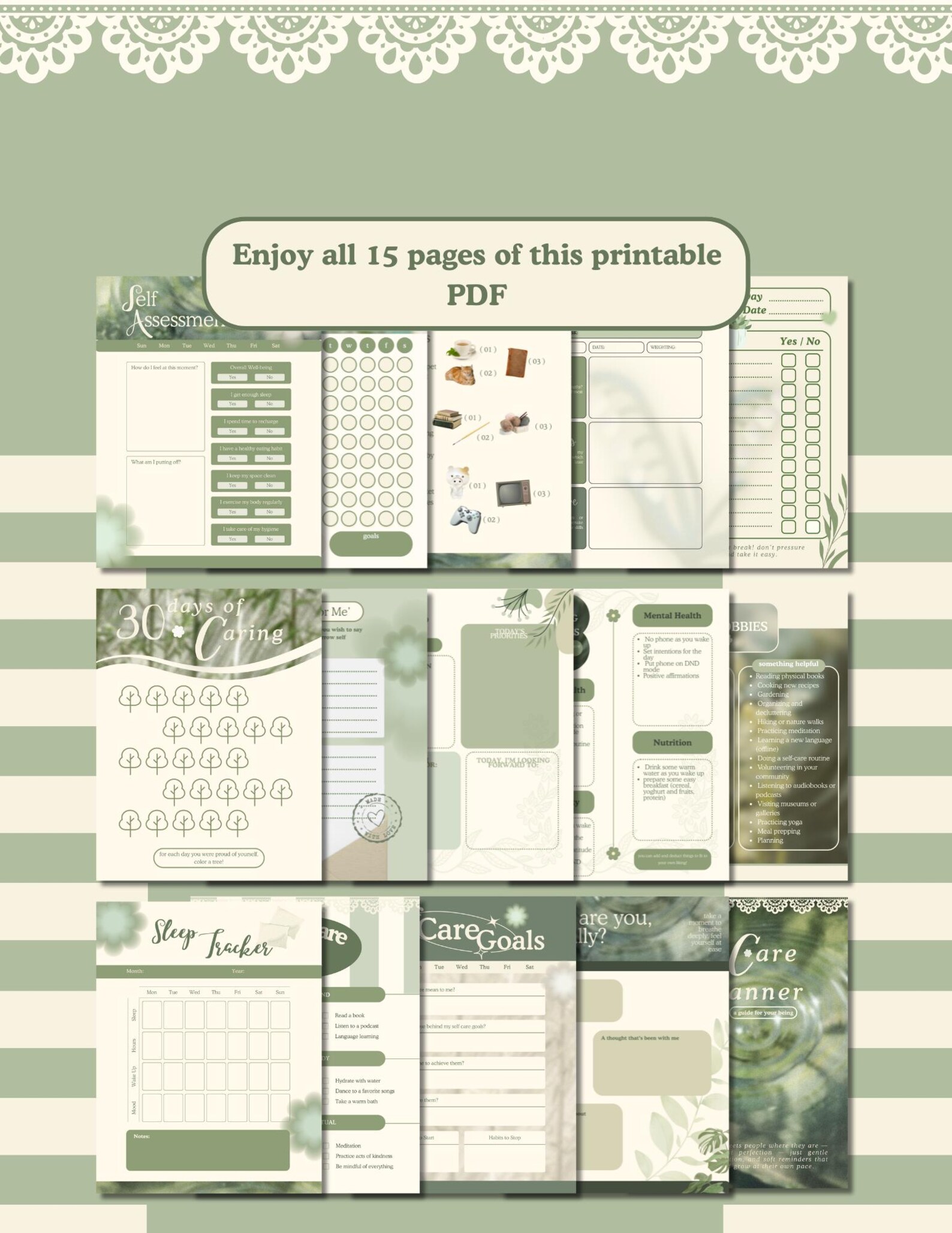 Gentle Self-care Planner | Mental Health Journal PDF | Printable Self ...