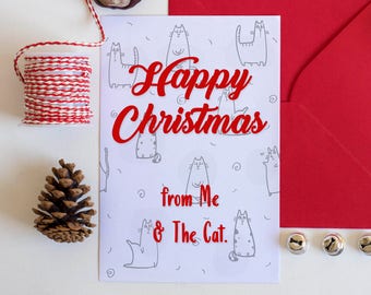 Funny Holiday Card Printable Christmas Cards Funny Cats | Etsy