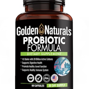 Golden Naturals Probiotic Formula – Vitamins for Digestive Health and Balance Wellness Vitamin Supplement