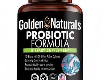 Golden Naturals Probiotic Formula – Vitamins for Digestive Health and Balance Wellness Vitamin Supplement