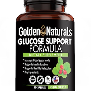 Golden Naturals Glucose Support  Vitamin – 90 Vegan Capsules Vitamins Supplement Wellness Nutrition