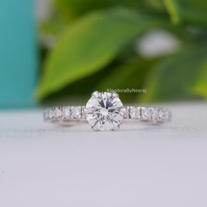 1.02 Carat IGI Certified D/VVS2/ Lab Grown Round Cut Diamond Ring/ Solitaire Wedding Ring For Women/ White Gold Diamond Engagement Ring