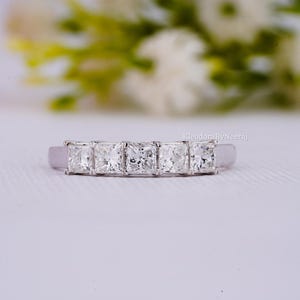 Lab Grown Diamond Engagement Ring/ 1.00 CT Princess Shape Diamond Ring/ 14K Solid White Gold Ring/ Bridal Wedding Ring/ Gift For Mother