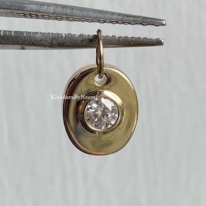 0.50 Ct Round Cut Moissanite Diamond Pendant Round Moissanite Pendant Bezel Set Moissanite Solitaire Pendant Charm 10k Yellow Gold Gift VVS1