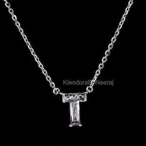 T Initial Necklace | 14K Gold & Lab-Grown Diamond Pendant | Elegant Personalized Charm for Daily Wear