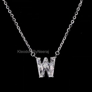 W Initial Necklace | 14K Gold Lab-Grown Diamond Pendant | Stylish Letter Pendant for Gifting & Fashion