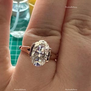 3.00 Ct Oval Moissanite Wedding Ring Solitaire Oval Cut Moissanite Ring Bezel Set Moissanite Engagement Ring 14k Yellow Gold Diamond Ring