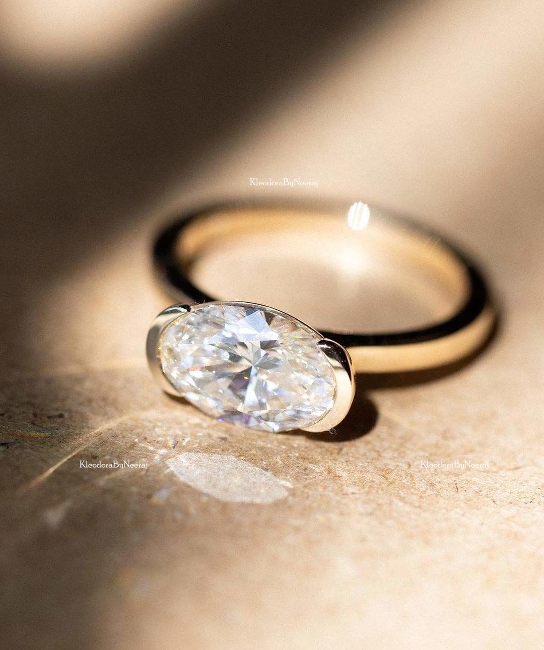 ♥m様♥ オーバルカット モアッサナイト 結婚指輪 ベゼルセット モアッサナイト