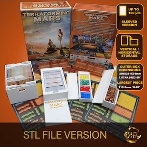 Terraforming Mars Ares Expedition Board Game Organizer | Insert | Premium Storage Solution - SLEEVED Version - STL file to print