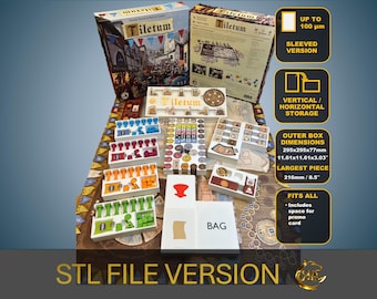 Tiletum Board Game Organizer | Sleeved Version STL FILE