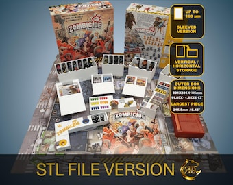 Organizator gier planszowych Zombicide 2nd Edition w formacie STL do druku 3D | Karty w koszulkach