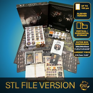 BRASS Lancashire Board Game Organizer | Insert | Premium Storage Solution - Sleeved Version - STL file for 3D Printing