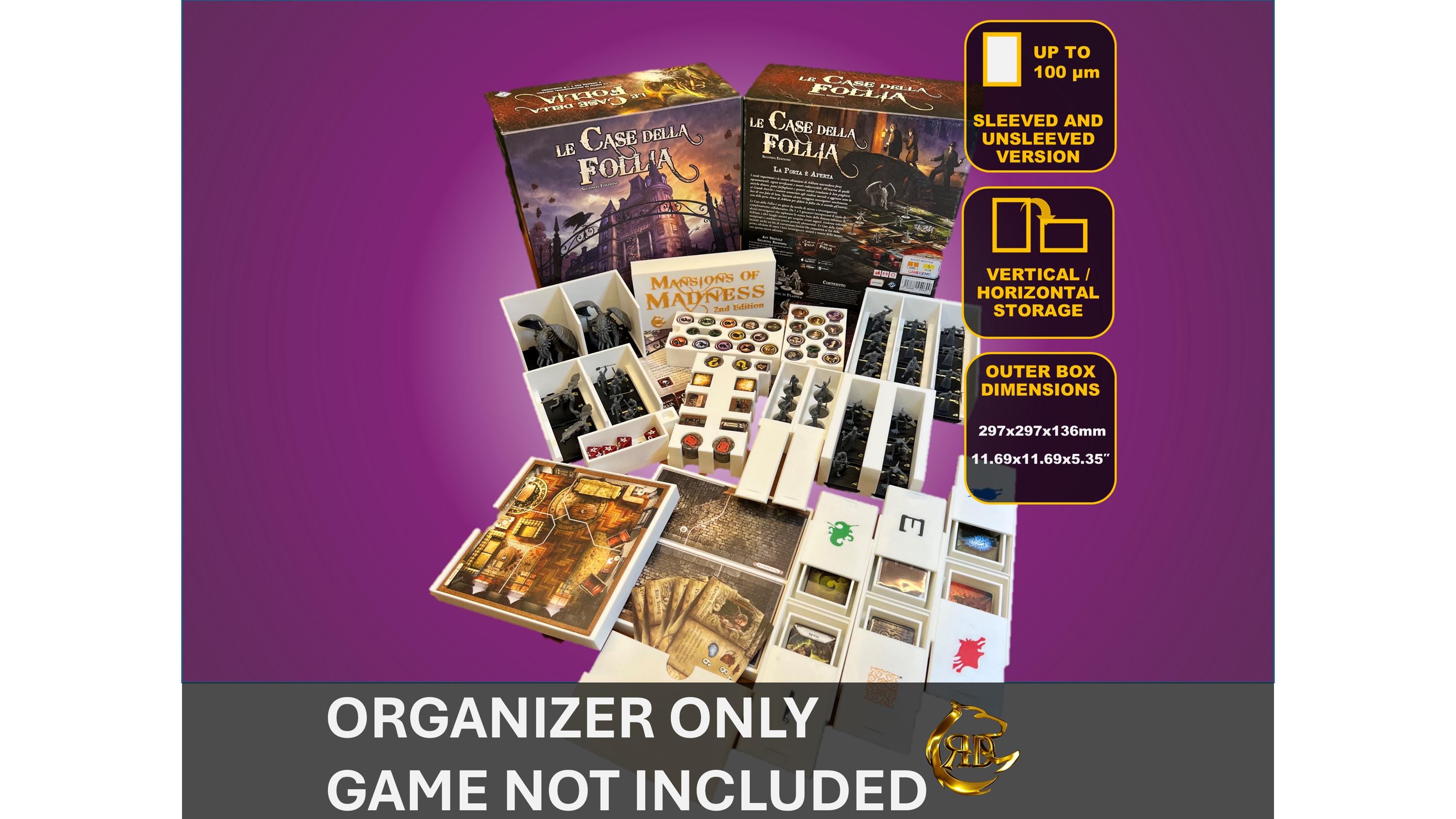 Mansions of Madness 2nd Edition Board Game Insert, Premium Storage Solution and organizer for Mansions of Madness