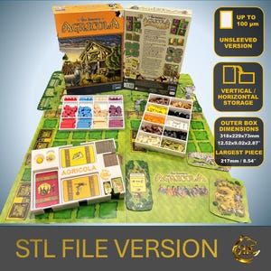 Agricola Organizzatore gioco da tavolo | Inserto Premium - Versione SENZA Carte Imbustate - File STL Stampa 3D