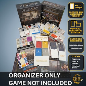Hegemony + Crisis & Control + Historical Events Expansions Game Organizer | Insert | Premium Storage Solution