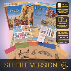 Thebes Board Game Organizer, Thebes Insert, Premium Storage Solution for Thebes games, STL file for 3d printing