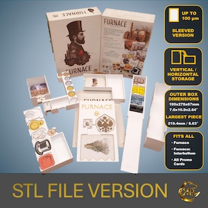Furnace+Furnace Interbellum +Promo Cards+Playmat Board Game Organizer | Insert | Premium Storage Solution- Sleeved-STL file for 3D Printing