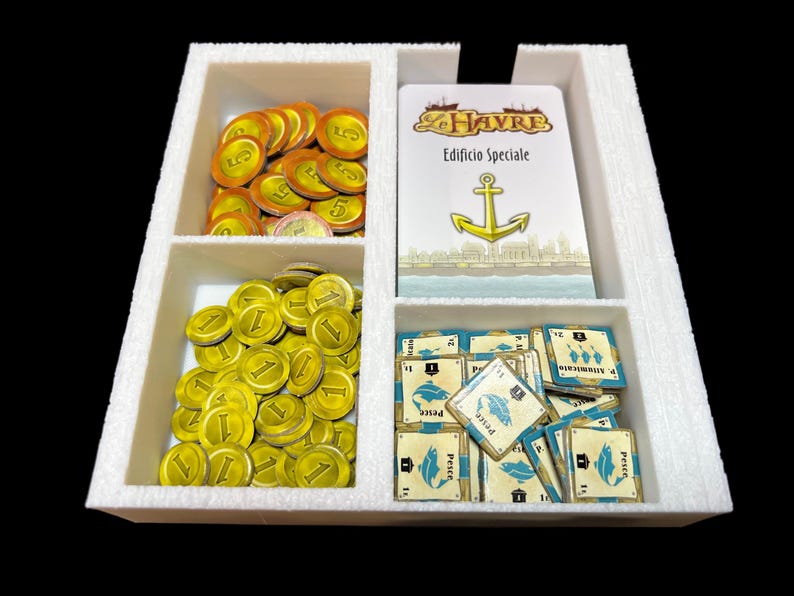 Organizador de juegos de mesa Le Havre, solución de almacenamiento impresa en 3D imagen 6