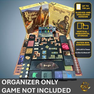 K&ouml;nnte beinhalten: Ein schwarzer Organizer f&uuml;r das Brettspiel "The Princes of Florence". Der Organizer enth&auml;lt F&auml;cher f&uuml;r die Spielkomponenten, darunter Karten, Spielsteine und Kacheln. Der Organizer ist so konzipiert, dass er f&uuml;r Karten mit oder ohne H&uuml;llen passt. Der Organizer ist aus hochwertigen Materialien gefertigt und f&uuml;r eine lange Lebensdauer ausgelegt. Der Organizer ist au&szlig;erdem so konzipiert, dass er einfach zu montieren und zu demontieren ist. Der Organizer ist mit der Originalverpackung des Spiels kompatibel. Der Organizer wird separat vom Spiel verkauft.