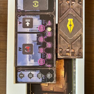 Barrage Organizer 3d printed in white PLA. This is a custom-made insert for the Barrage boardgame.