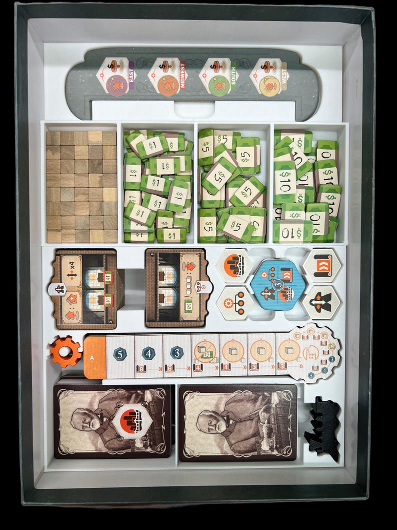 Organizer do gier planszowych Carnegie | Wersja w koszulce, plik STL do druku 3D zdjęcie 12