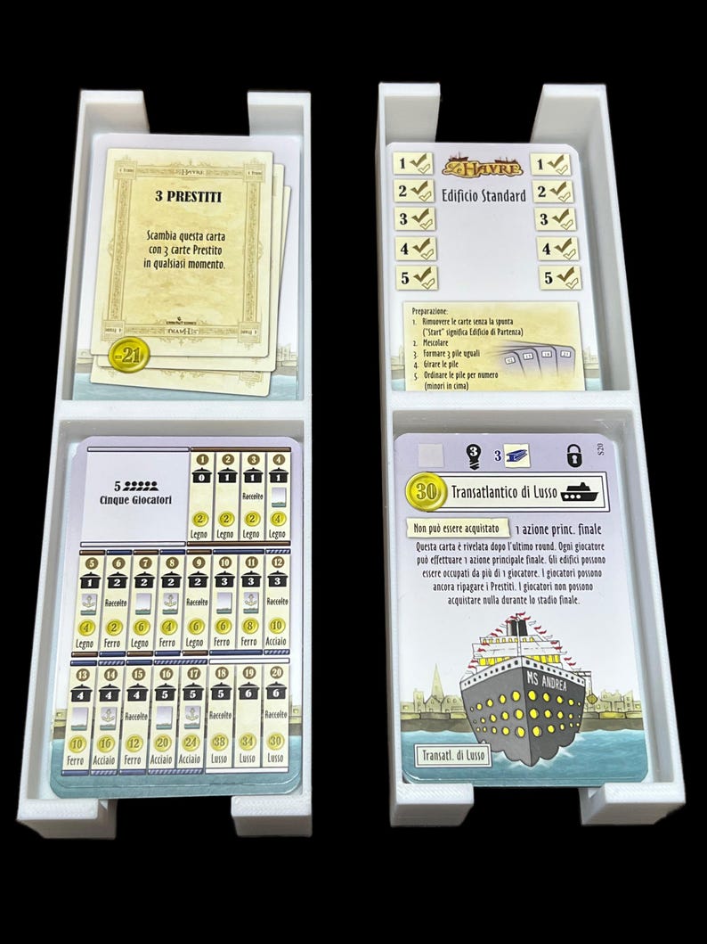Organizador de juegos de mesa Le Havre, solución de almacenamiento impresa en 3D imagen 10