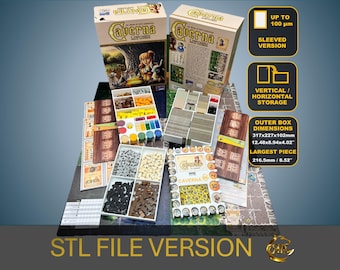 Caverna Board Game Organizer | Sleeved Version STL FILE to 3D print