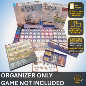 ANNO 1800 + Die Erweiterung Board Game Organizer, 3D Printed Insert image 1