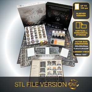 BRASS Birmingham Board Game Organizer | Insert | Premium Storage Solution - Sleeved Version - STL file for 3D Printing
