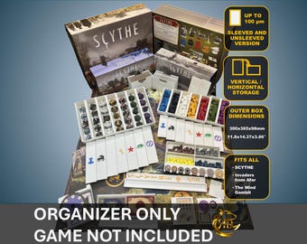 Scythe Board Game Organizer + Invaders from Afar + The Wind Gambit | Insert | Premium Storage Solution