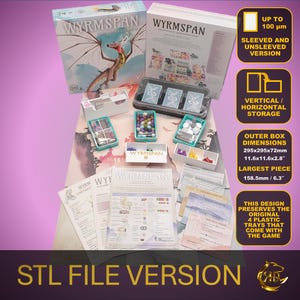 Wyrmspan Board Game Organizer | Insert | Premium Storage Solution | Light Version preserving original trays - STL file for 3D Printing