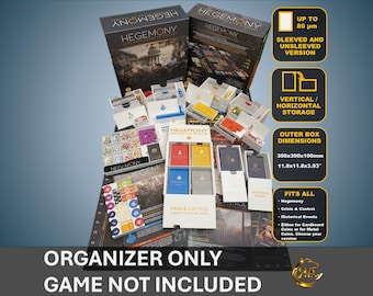 Hegemony + Crisis & Control + Historical Events Expansions Game Organizer | Insert | Premium Storage Solution