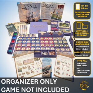 ANNO 1800 + Die Erweiterung Board Game Organizer, 3D Printed Insert image 11