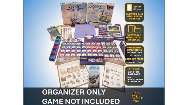 ANNO 1800 + Die Erweiterung Board Game Organizer, 3D Printed Insert image 11