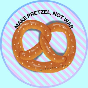 Cute sticker; pretzel;
