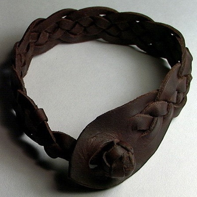 Celtic Ocean Wave Spanish Leather Braided Bracelet Wristband Etsy