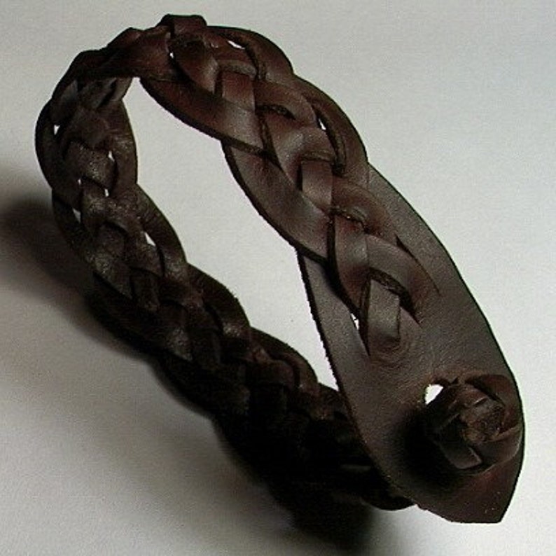 Celtic Ocean Wave Spanish Leather Braided Bracelet Wristband Etsy