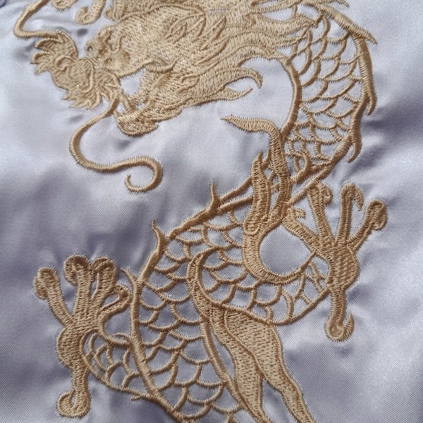 Silver Chinese Silk Pajama Set with Gold Dragons, Tai Chi Suit, Dragon pajamas, Pristine, Never Worn, Gender Neutral, Unisex, just gorgeous