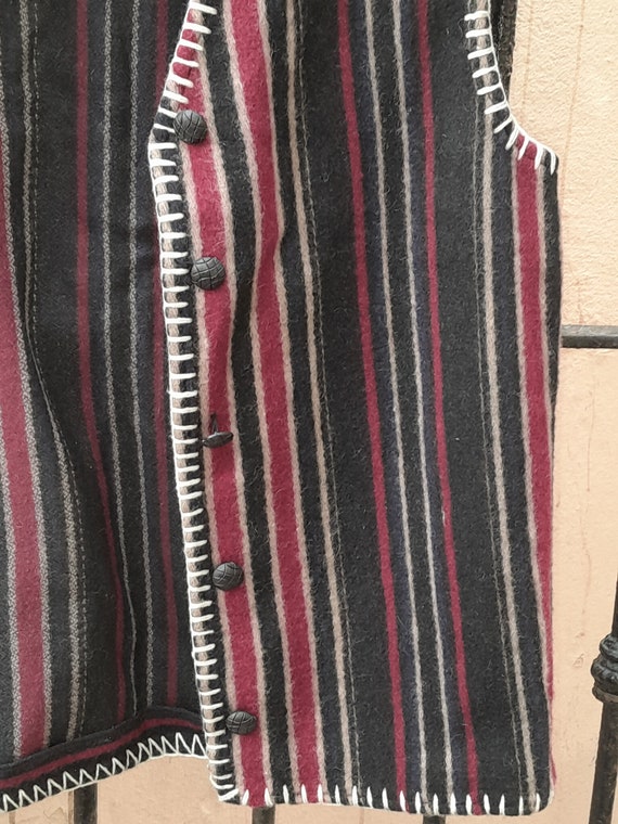 Vintage Tribal Blanket Waistcoat, Moroccan Style,