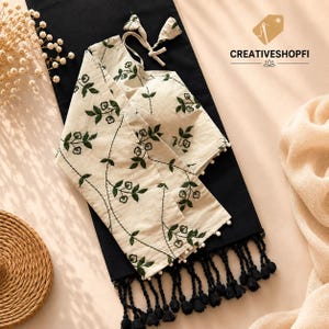 Handloom Khadi Cotton Saree with Embroidered Blouse | Indian Ethnic Wear