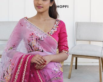 Statement Soft Tebby Silk floral handwork saree | Women’s Fashion | Party wear | Wedding