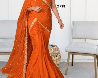 EID / New Year Special | Glamorous Chinnon Silk Lehenga Saree | Indian outfits | Women’s clothing | Wedding