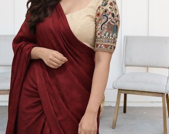 Khadi Cotton Saree with Designer Blouse | Celebrity Inspired Handloom Saree for Women