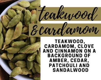Teakwood and Cardamom Fragrance Oil - Potpourri Refresher Oils - 1 oz (30 ml) Concentrated Fragrance Oils - Glass Amber Bottle with Dropper