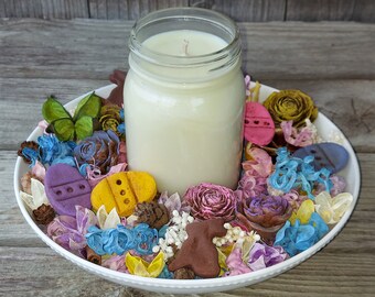 Easter Basket Artisan Potpourri with a 16 ounce Easter Candle