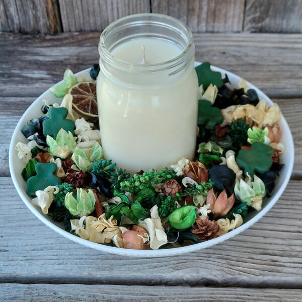 Luck of the Irish Artisan Potpourri with a 16 ounce St. Patrick's Day Candle