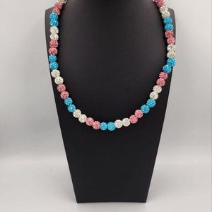 Custom Baseball Sparkle Beaded Necklace Bro Beads Baseball Rhinestone Necklace MLB Necklace Baseball Drip Disco Ball Necklace Baseball Bling