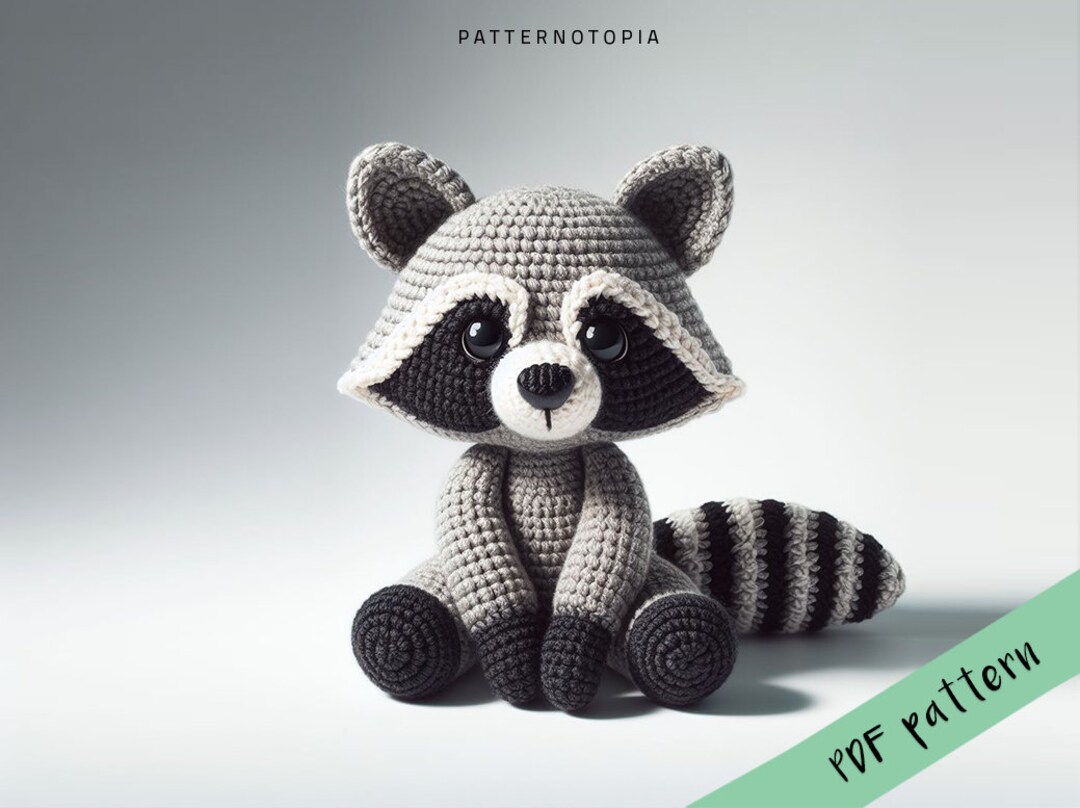 Crochet Pattern Raccoon Amigurumi Tutorial, Crochet Doll Pattern ...